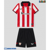 Camisa de Futebol Athletic Bilbao Equipamento Principal Infantil 2025-26 Manga Curta (+ Calças curtas)